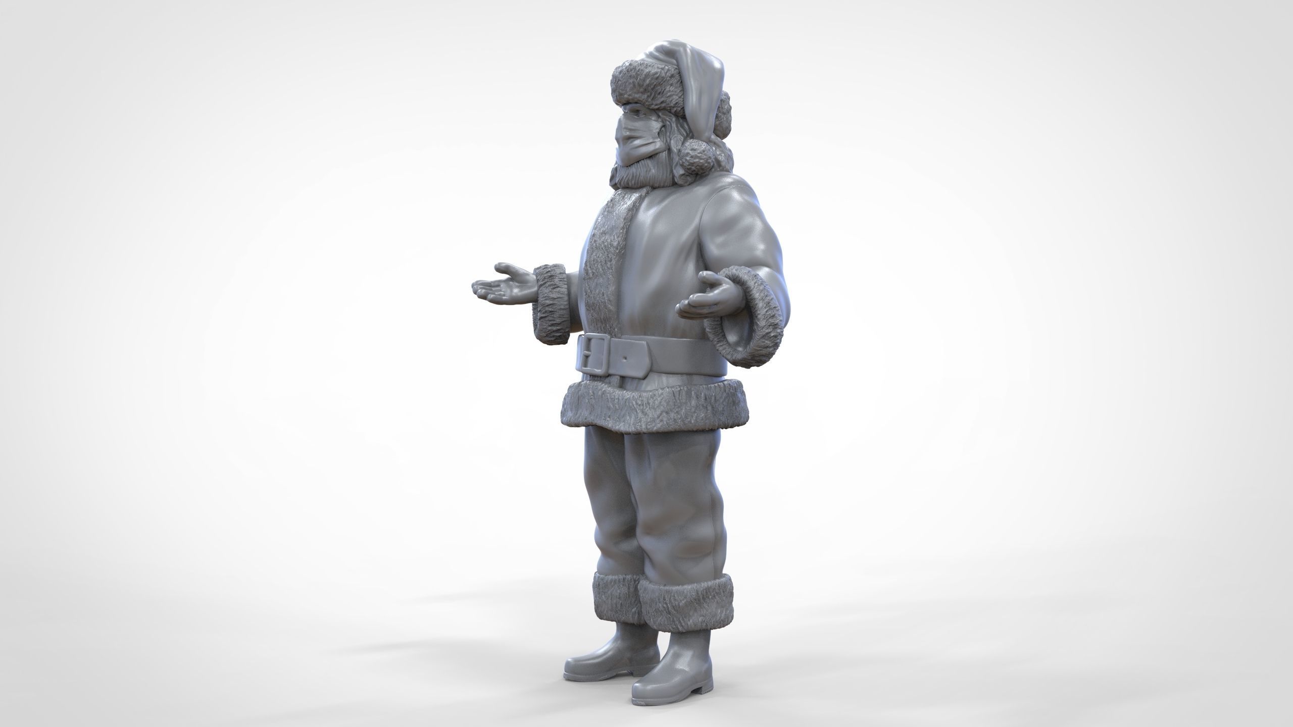 N2 Santa Claus or papa noel  with mask  3D print model_39