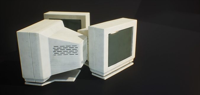 PBR Old Monitor  - Texture Variation Low-poly 3D model