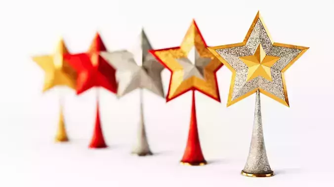 Christmas star v1 with 2 mesh 3 skin and 3 colors  all in 4K PBR