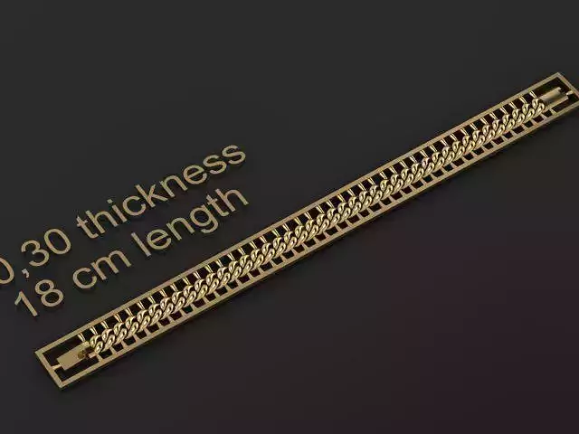 One piece fusion chain is cast directly 3D print model 7mm chain