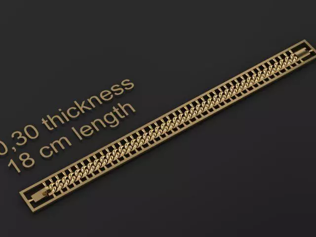 One piece fusion chain is cast directly 3D print model 7mm chain 3D print model_0