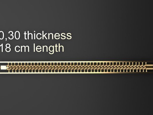 One piece fusion chain is cast directly 3D print model 7mm chain 3D print model_1