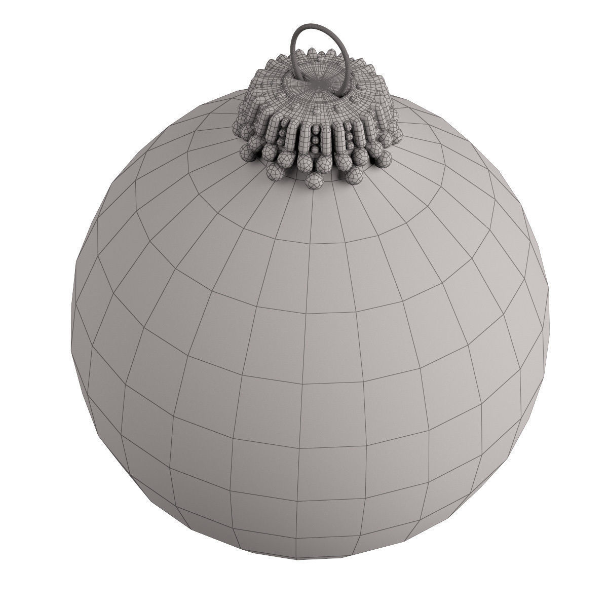 Christmas ball - snow trees in the gold 3D model_8