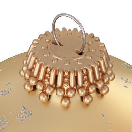 Christmas ball - snow trees in the gold 3D model_4