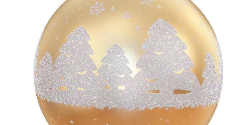 Christmas ball - snow trees in the gold 3D model_3