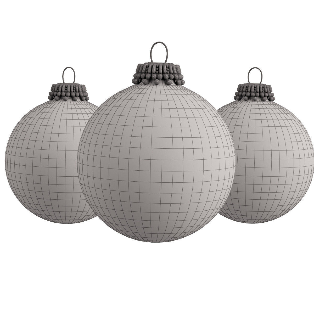 Christmas ball - snow trees in the gold 3D model_5