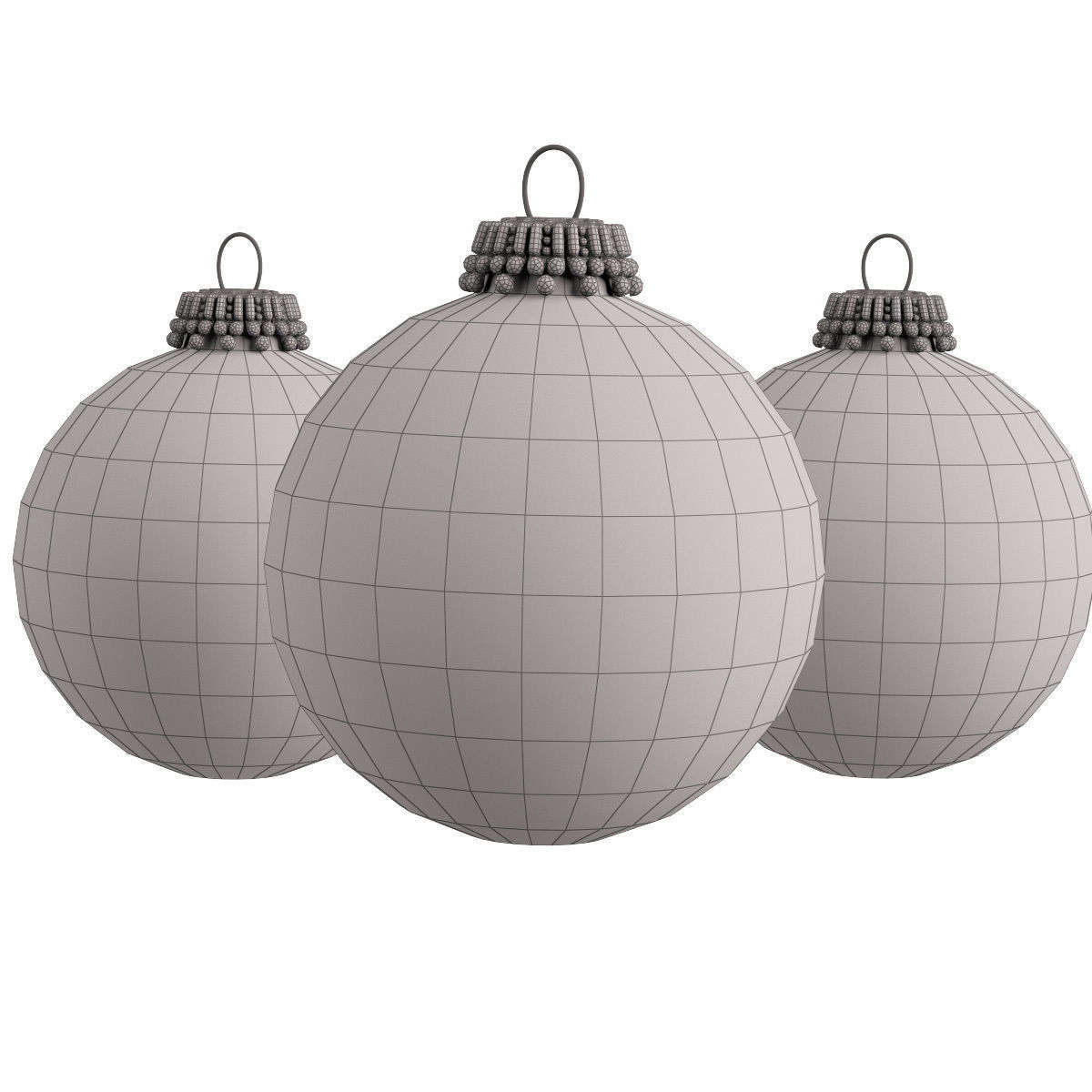 Christmas ball - snow trees in the gold 3D model_6