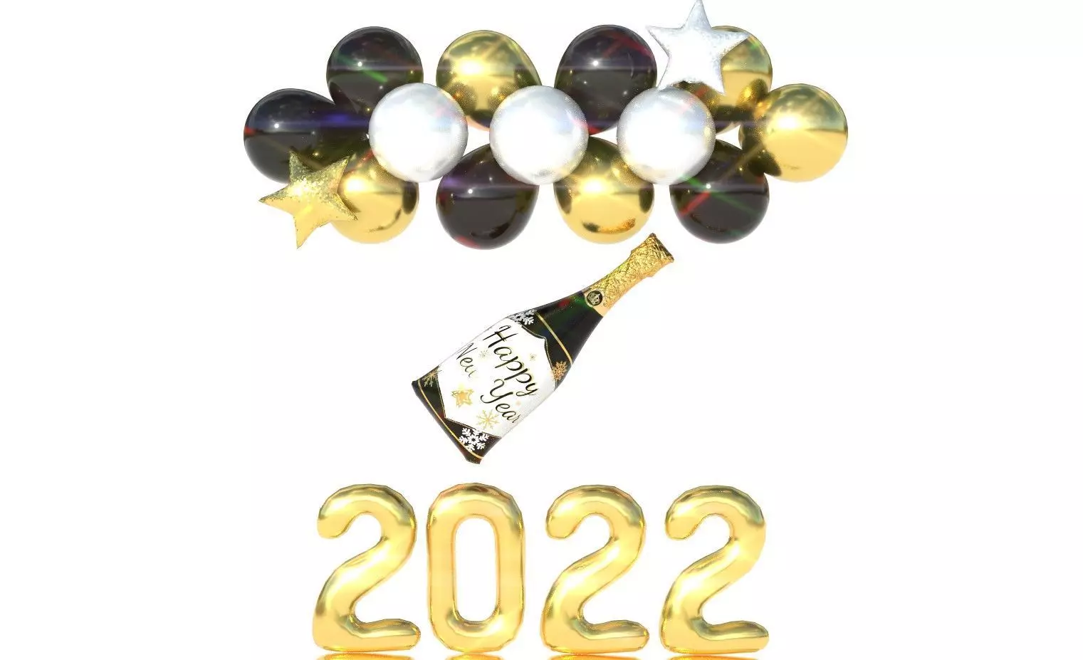 BALLOONS NEW YEAR 2 3D model