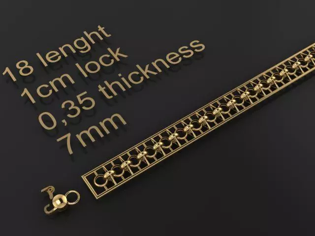  bracelet One piece fusion chain is cast directly 3D print model 3D print model_0