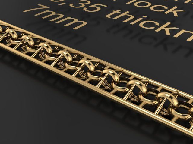  bracelet One piece fusion chain is cast directly 3D print model 3D print model_2