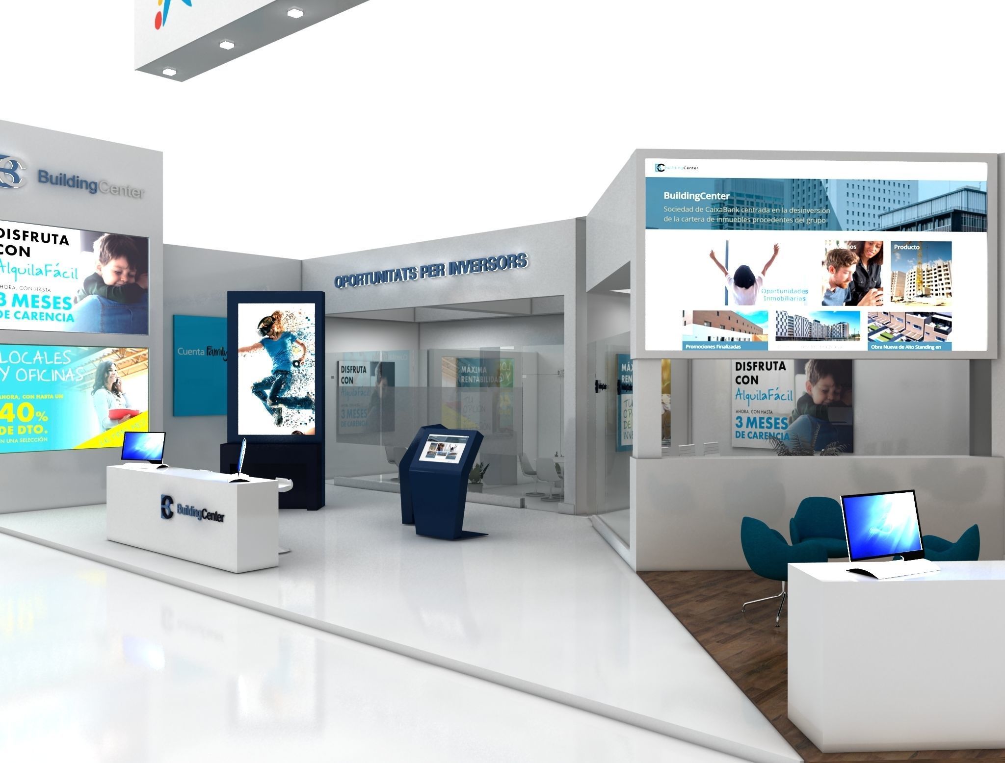 EXHIBITION STAND booth design Low-poly 3D model_1