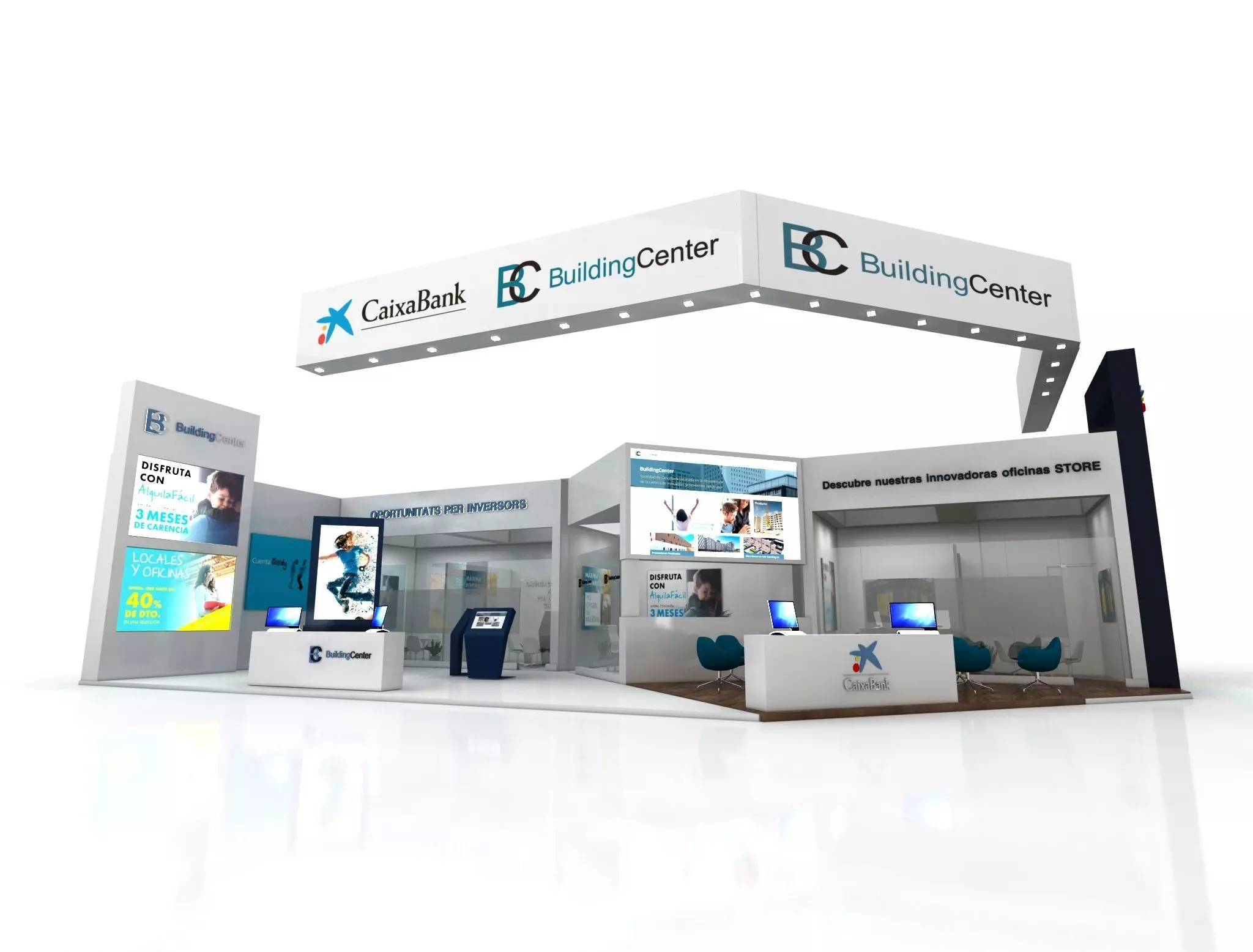 EXHIBITION STAND booth design Low-poly 3D model_0