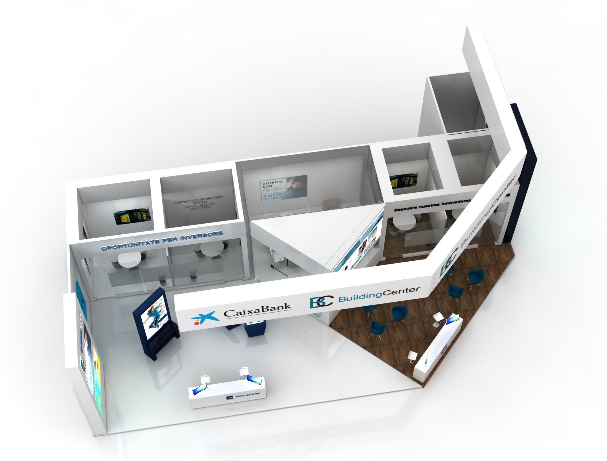 EXHIBITION STAND booth design Low-poly 3D model_4
