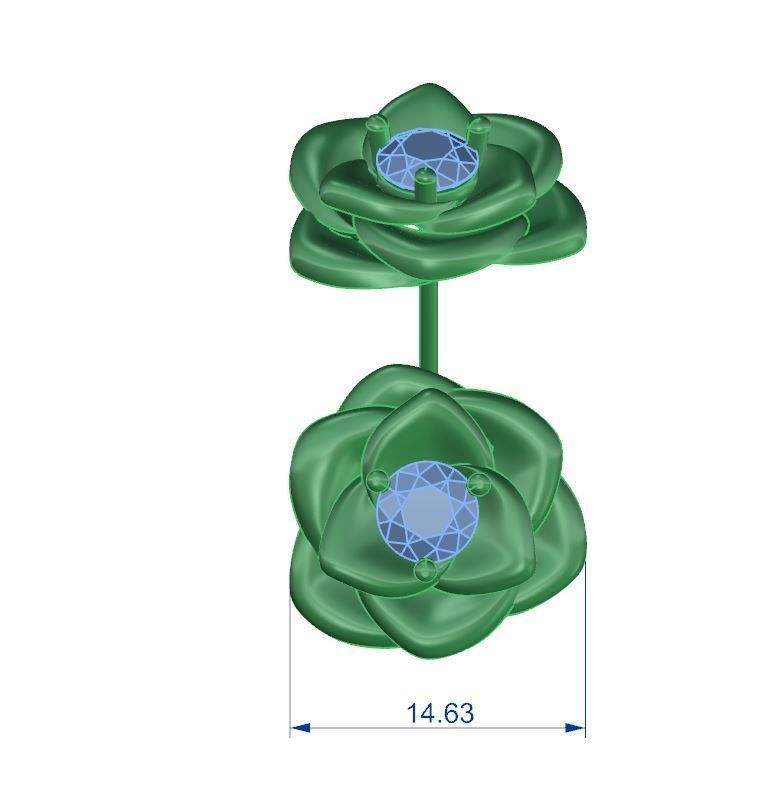 ROSE EARRING 3D print model_2