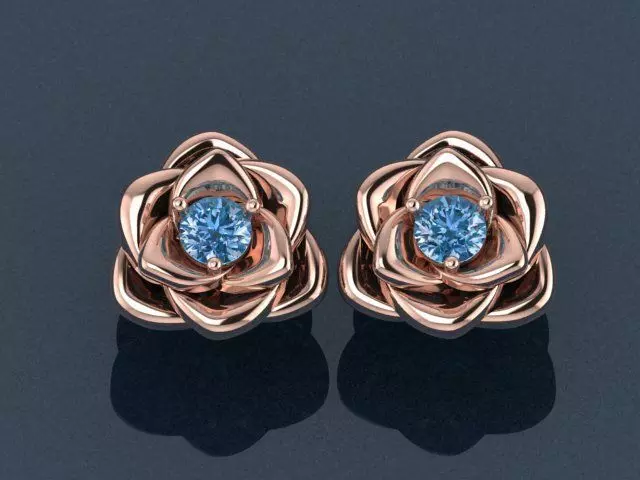 ROSE EARRING 3D print model_0