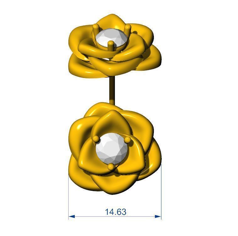 ROSE EARRING 3D print model_1