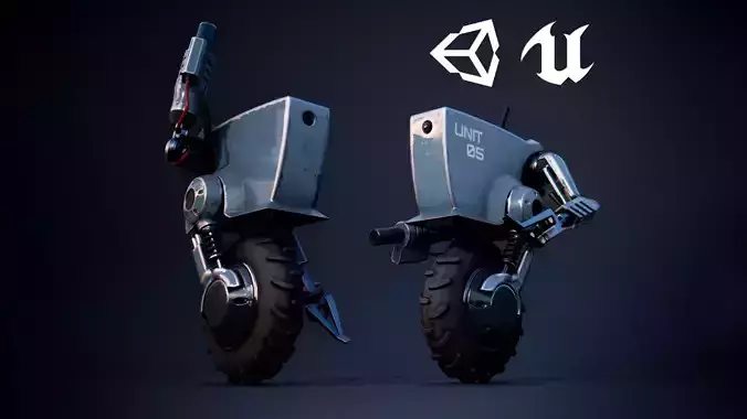 Droid Outlander - Game Ready Low-poly 3D model Droid Outlander - Game Ready Low-poly 3D model