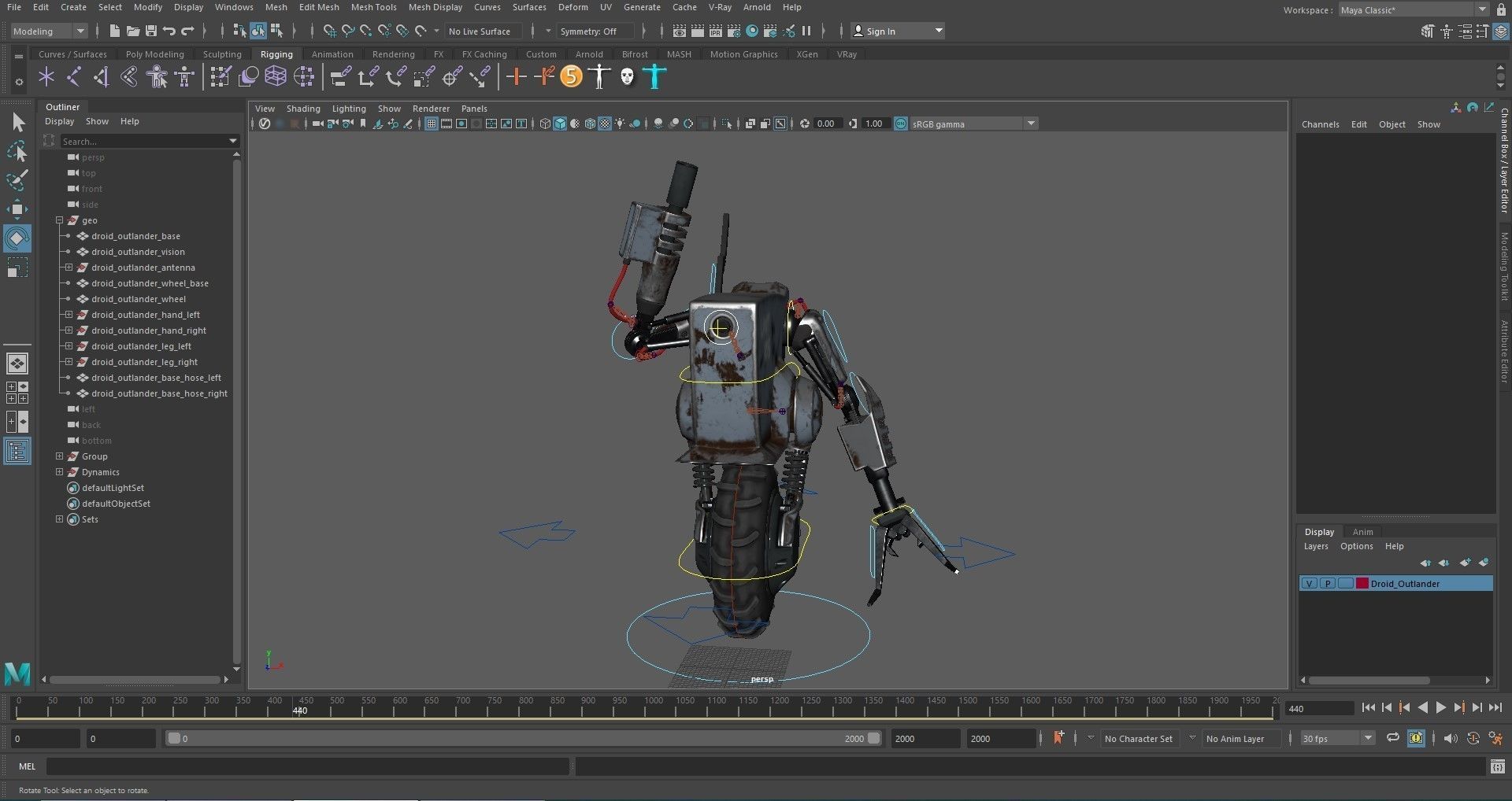 Droid Outlander - Game Ready Low-poly 3D model_22