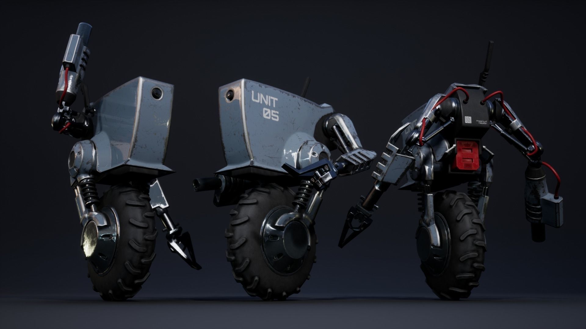 Droid Outlander - Game Ready Low-poly 3D model_3