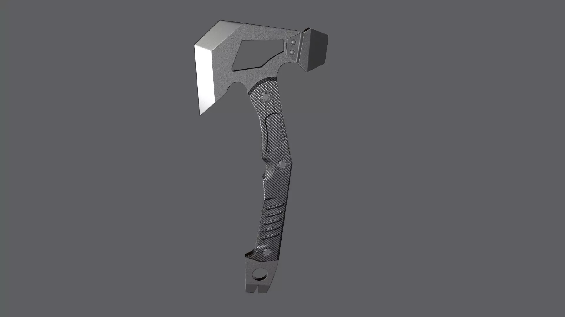 tactical axe Low-poly 3D model_0