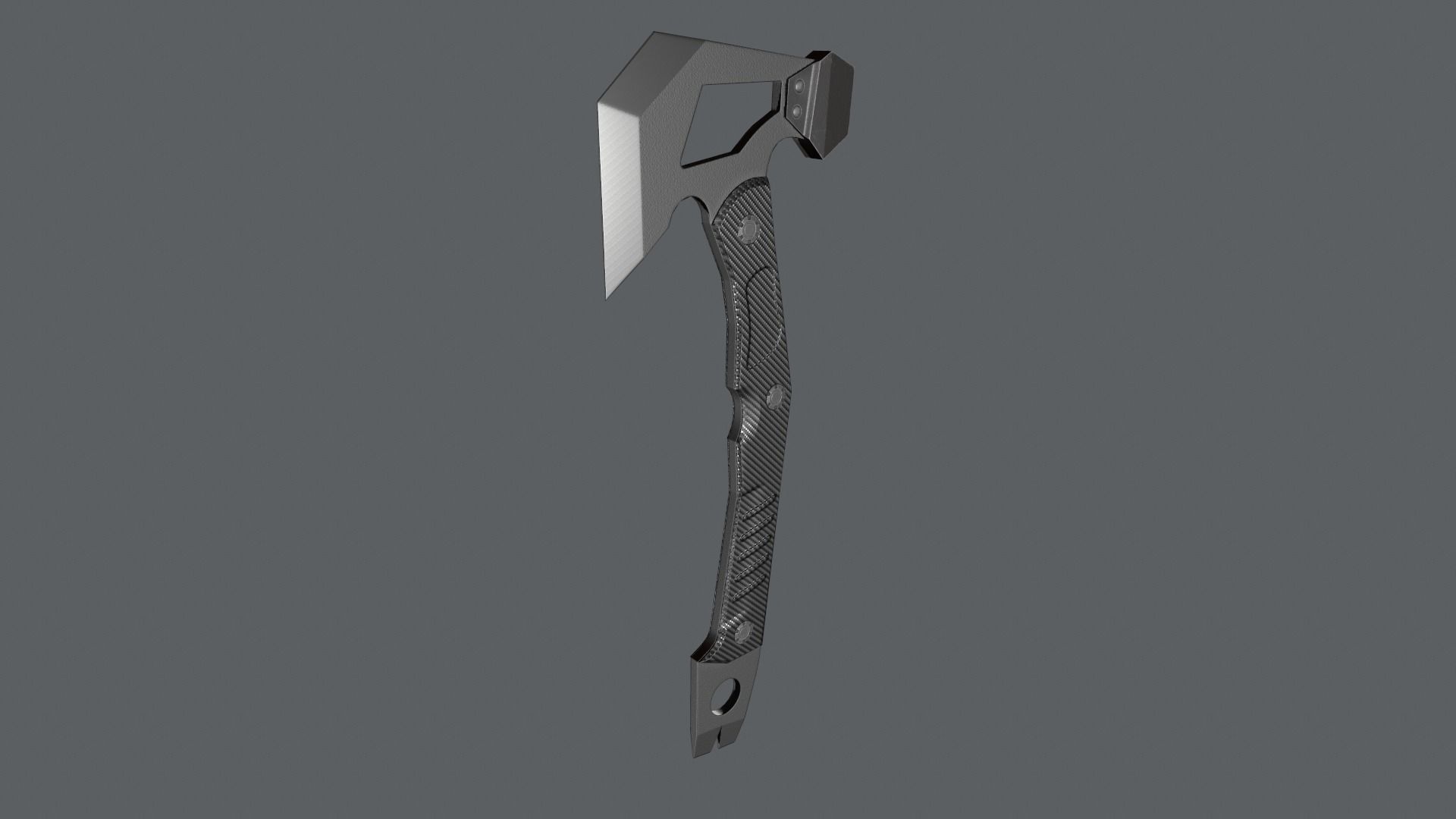 tactical axe Low-poly 3D model_2