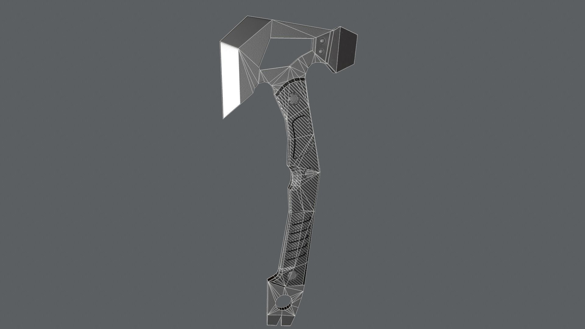 tactical axe Low-poly 3D model_7