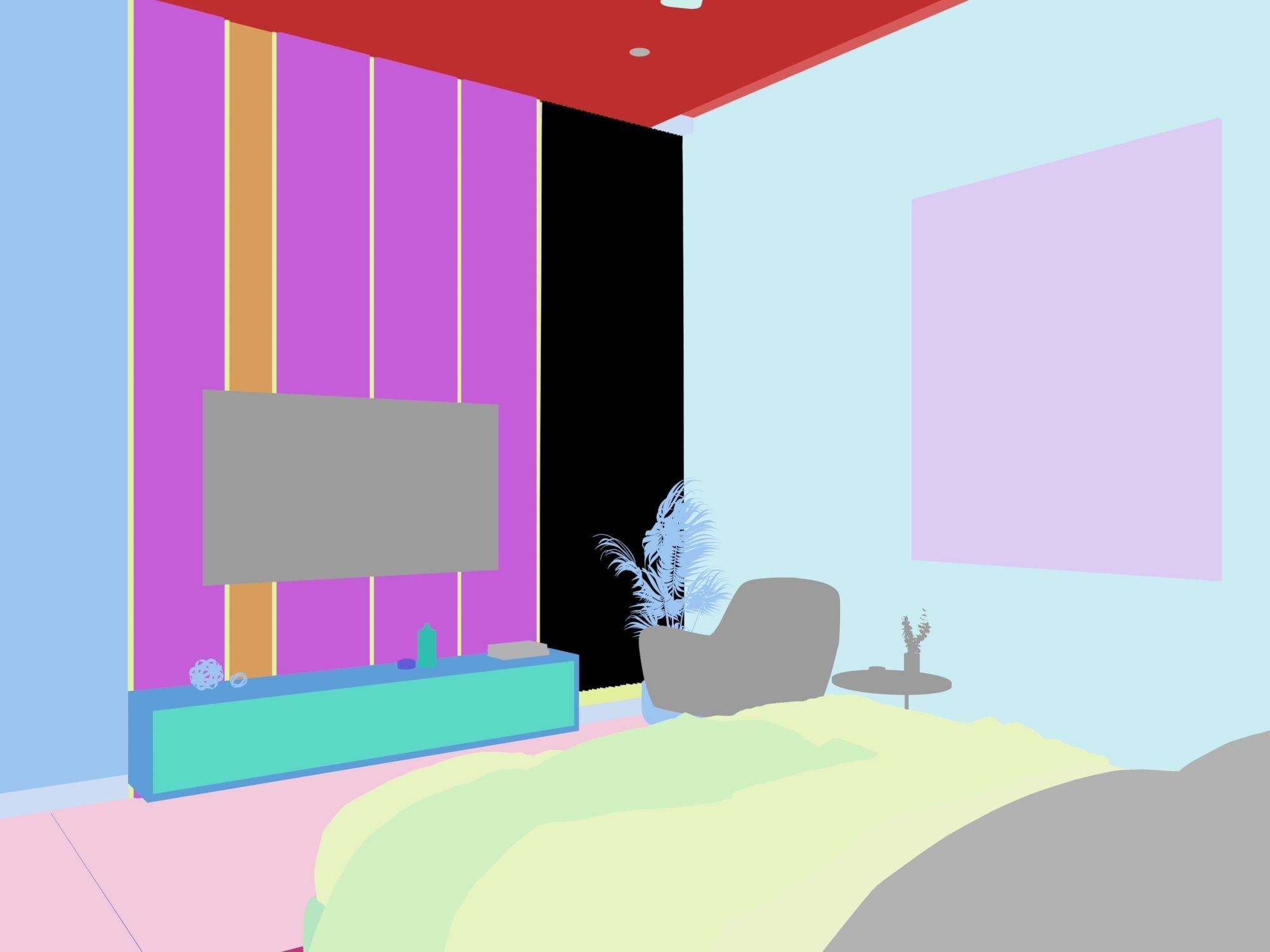 Bedroom Interior Model 3D model_4