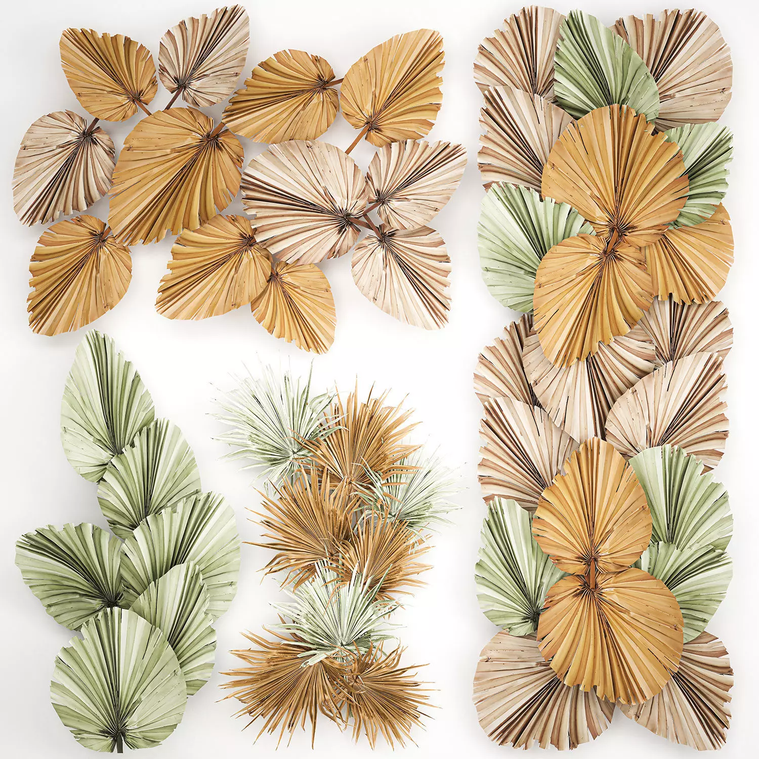Wall panel made of dry palm leaves 226 3D model_0