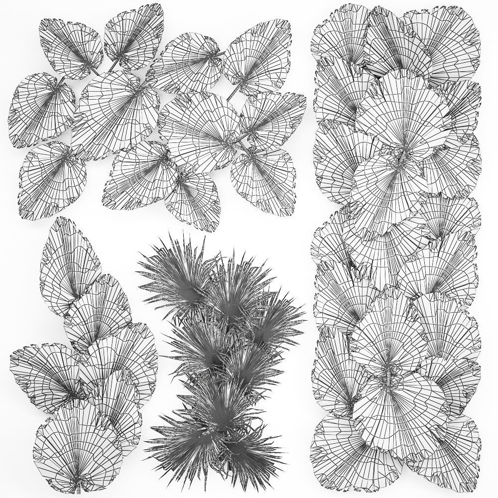 Wall panel made of dry palm leaves 226 3D model_7