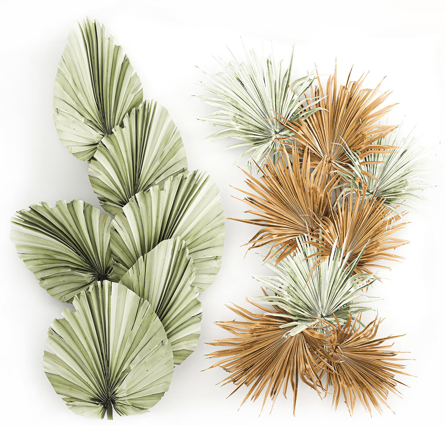 Wall panel made of dry palm leaves 226 3D model_3