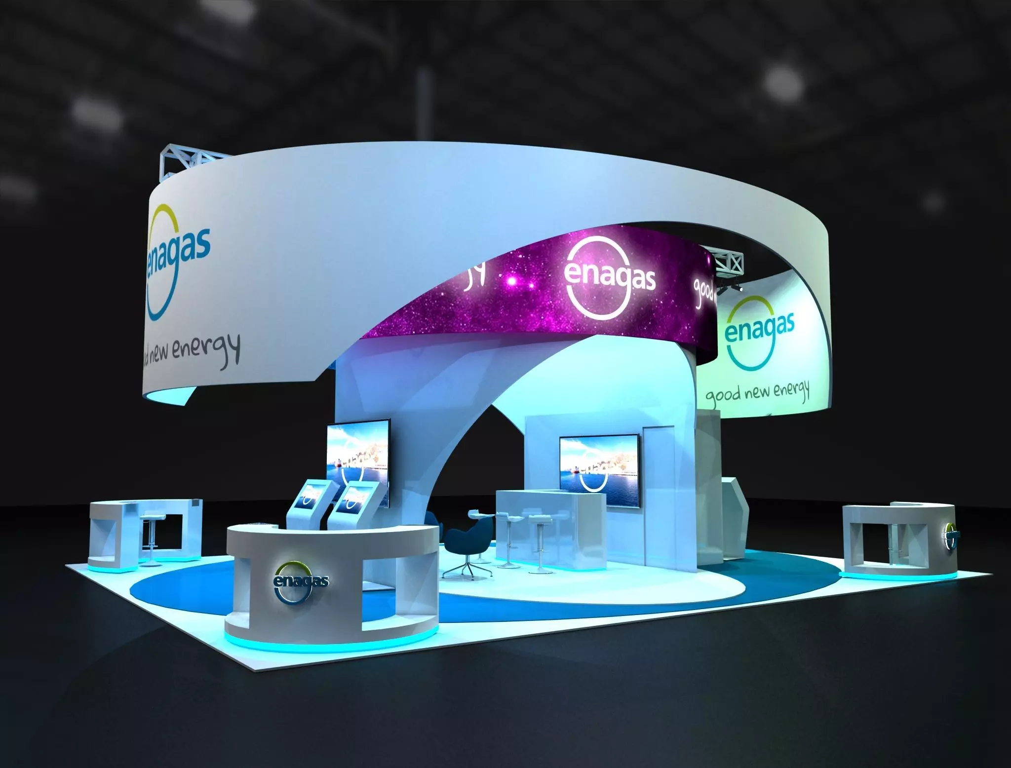 EXHIBITION STAND booth design Low-poly 3D model_0