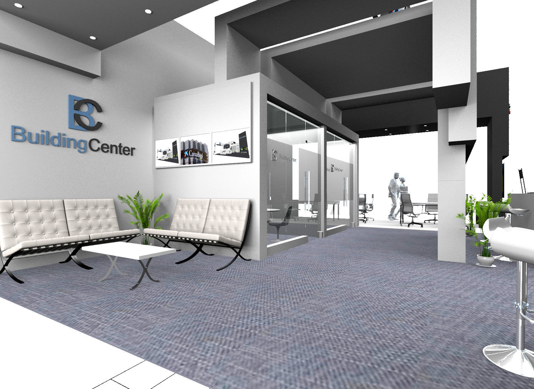 EXHIBITION STAND booth design Low-poly 3D model_4