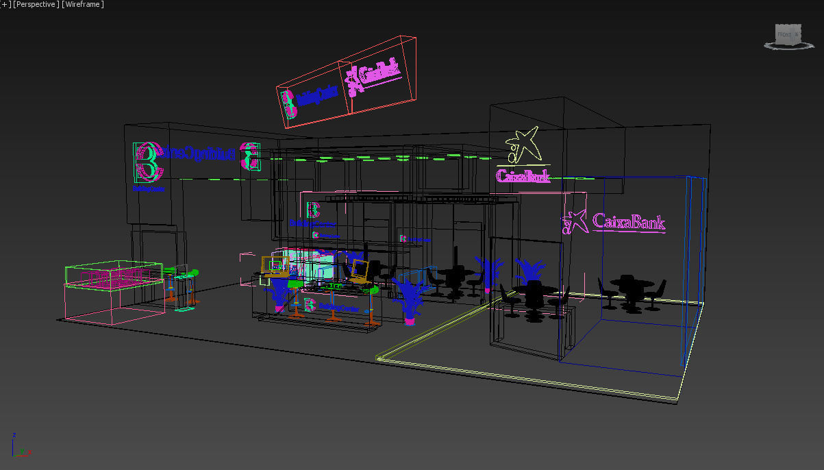 EXHIBITION STAND booth design Low-poly 3D model_6