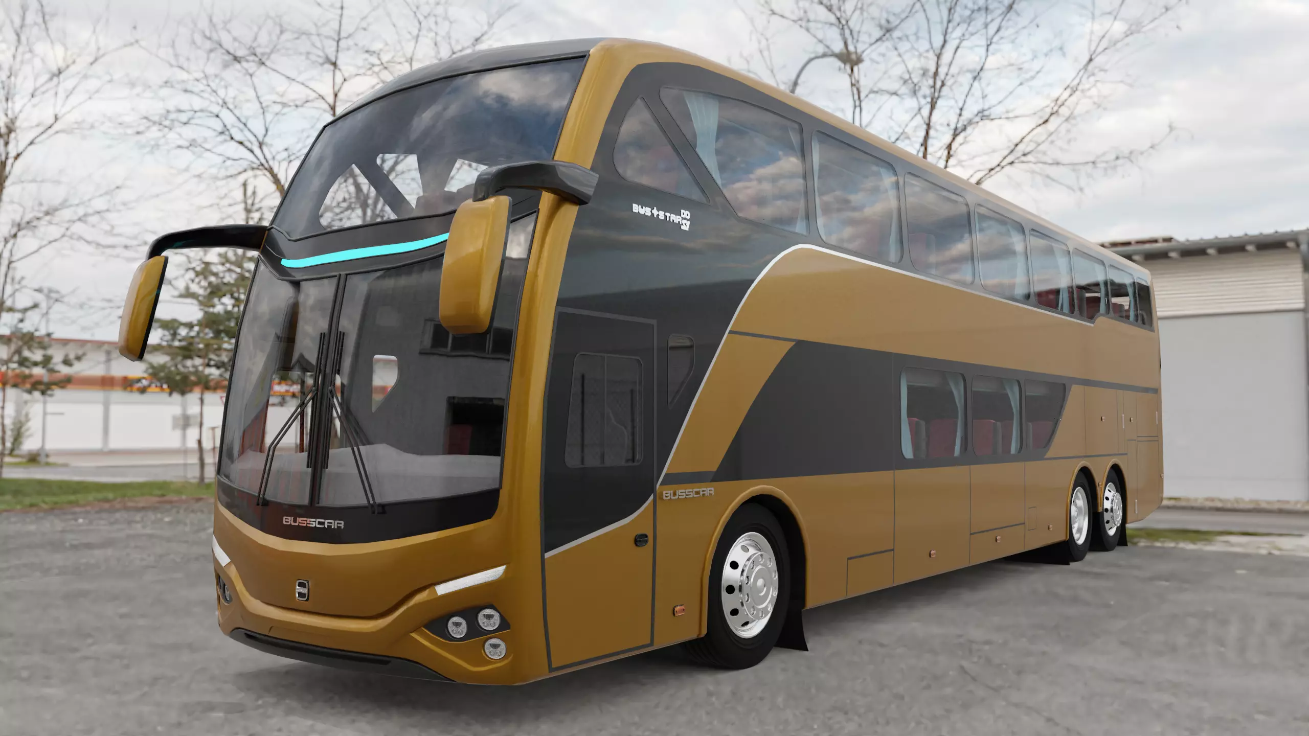 Busscar Busstar DD Low-poly 3D model_0