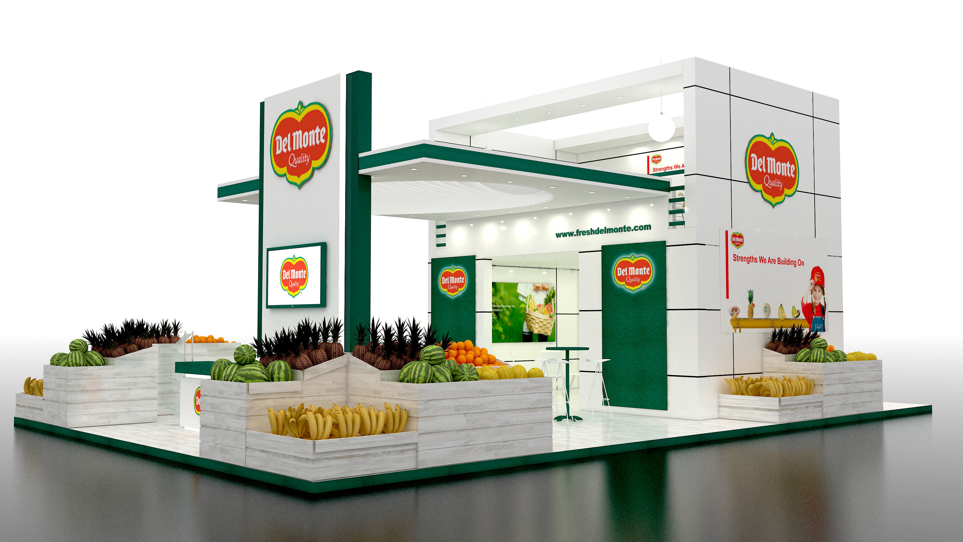 exhibition stand BOOTH DESIGN Low-poly 3D model_1