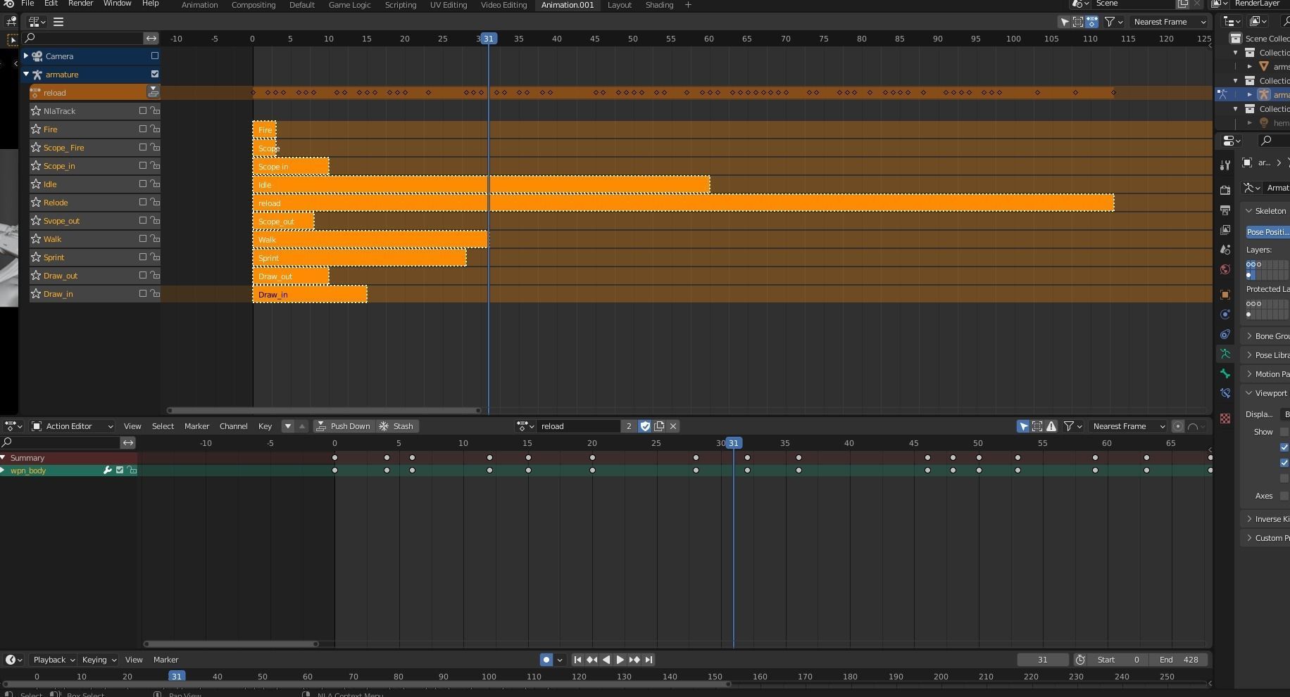 aks74 Fps hands all anim 3D model_7