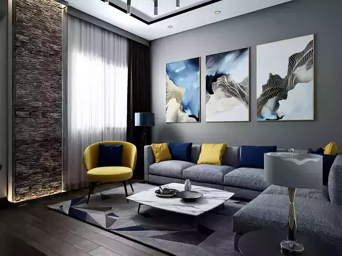 Modern Living Room Interior Design Scene