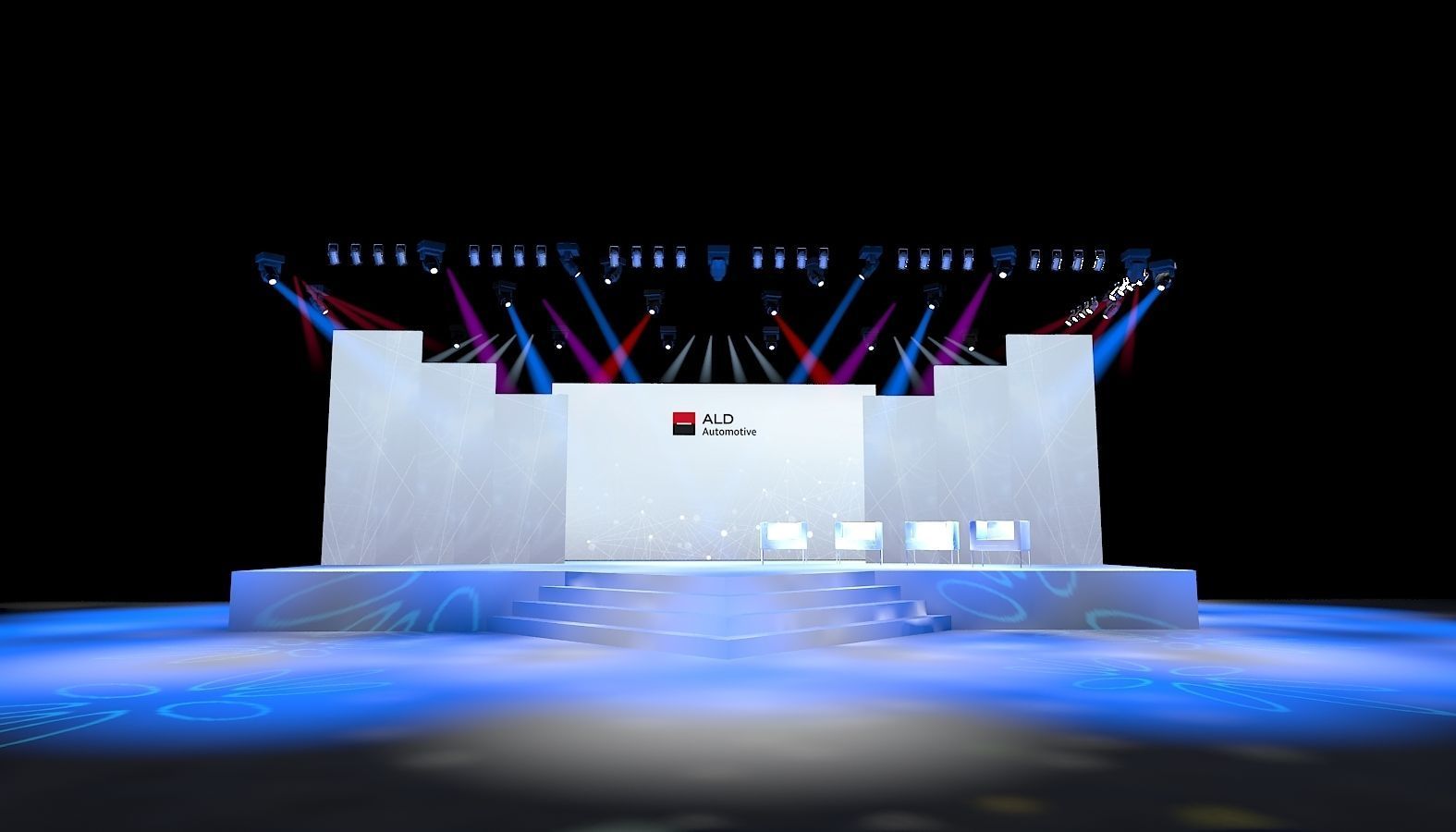 booth design exhibition stand Low-poly 3D model_4