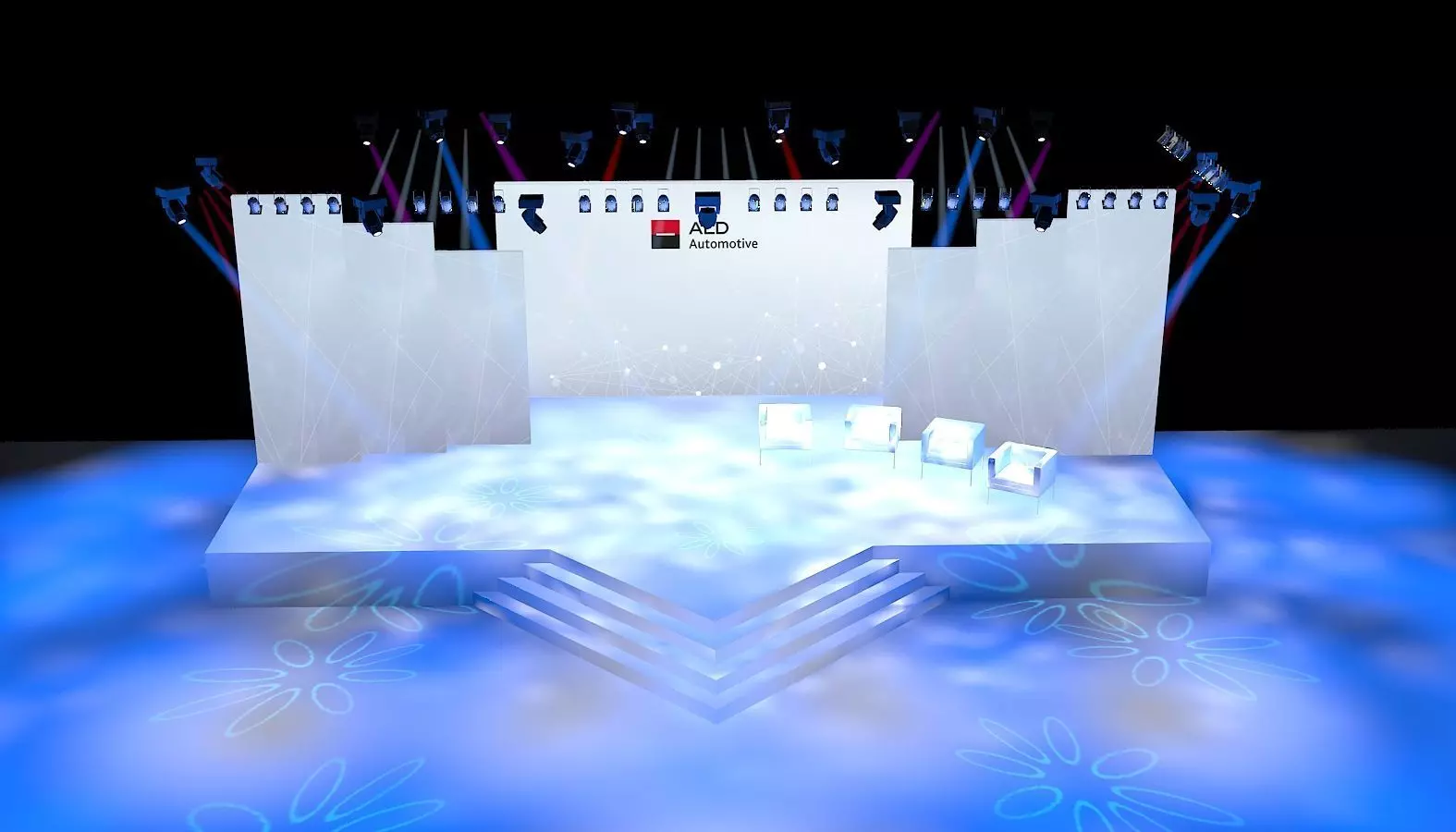 booth design exhibition stand Low-poly 3D model_0