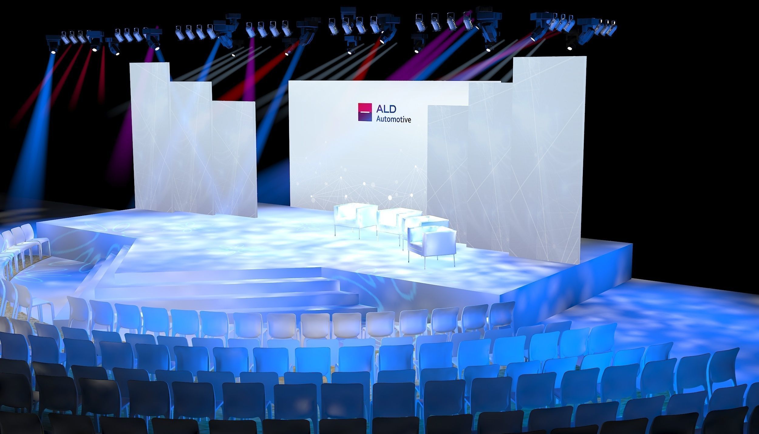 booth design exhibition stand Low-poly 3D model_1