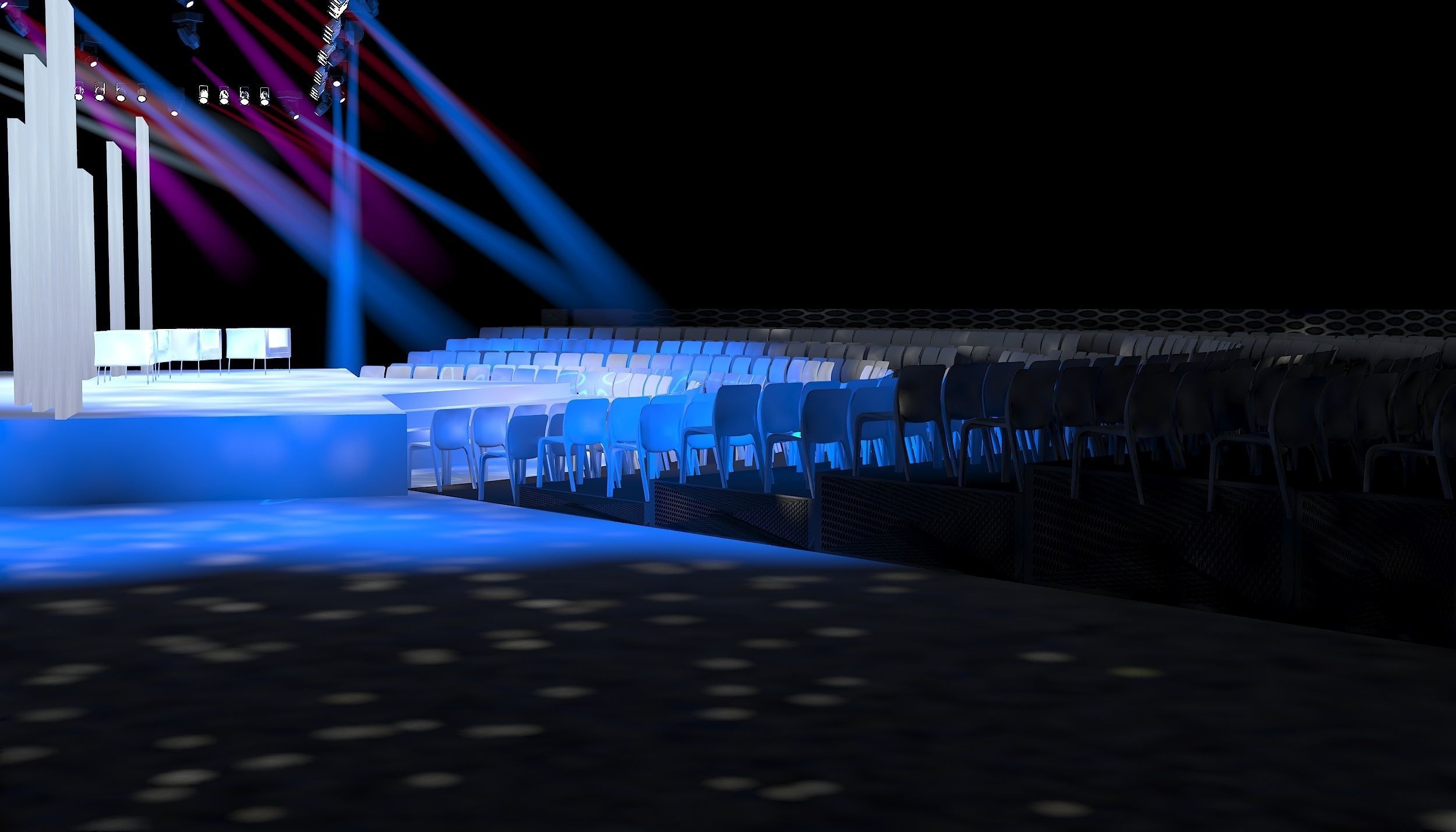 booth design exhibition stand Low-poly 3D model_2