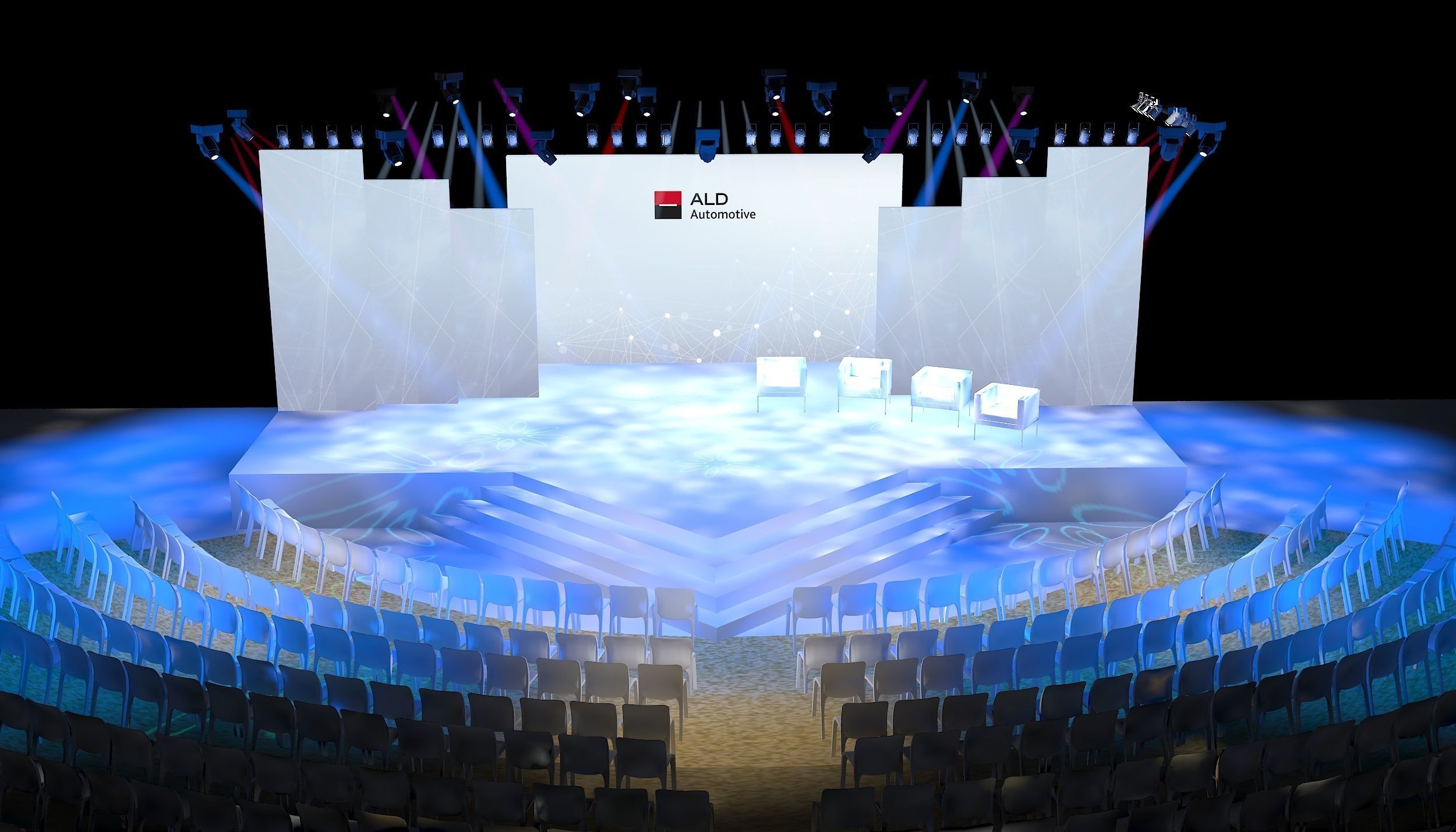 booth design exhibition stand Low-poly 3D model_3