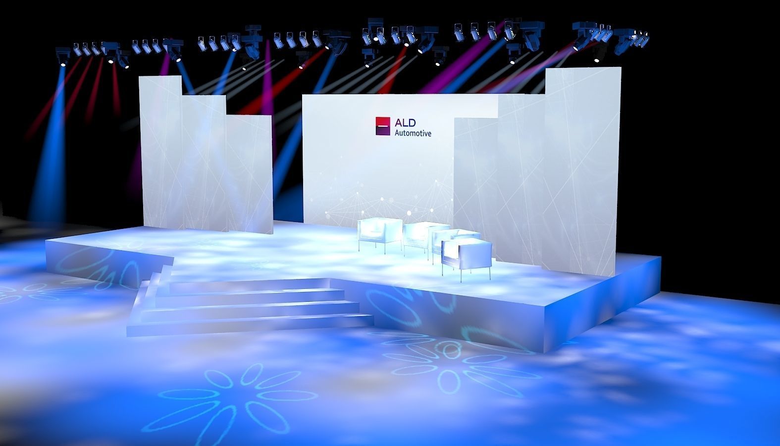 booth design exhibition stand Low-poly 3D model_5