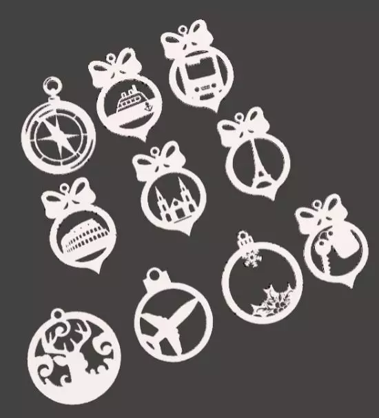 Christmas tree balls 3D print model_0