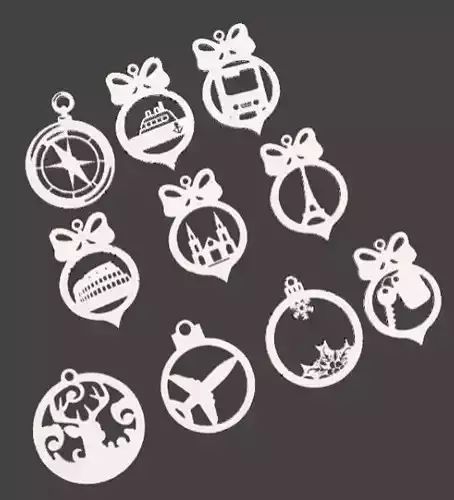 Christmas tree balls 3D print model