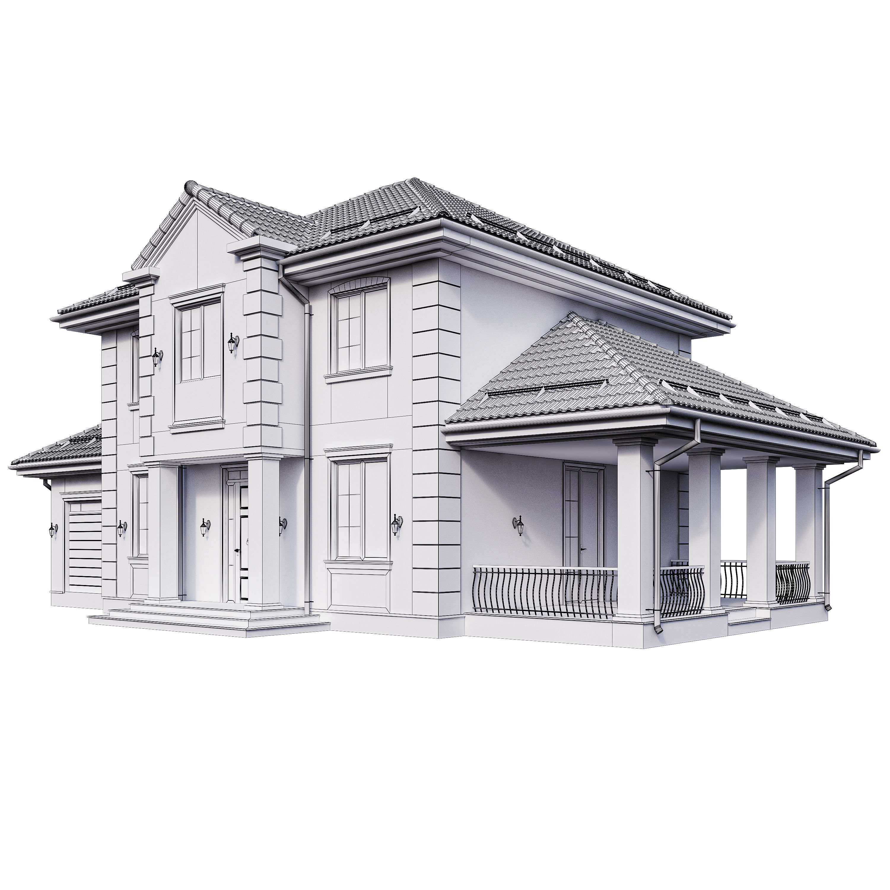 Villa 04 Classic Contenporary 3D model_11