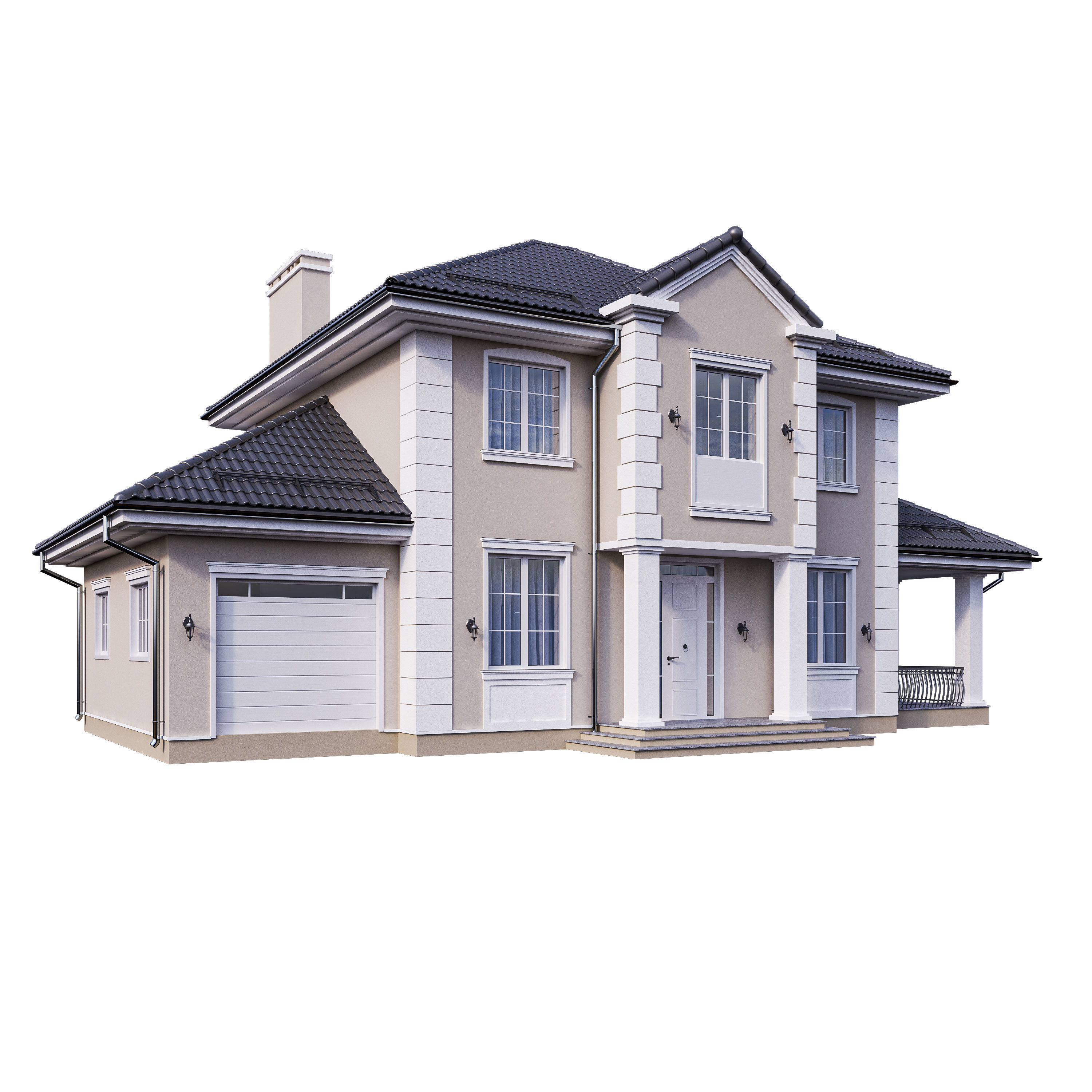 Villa 04 Classic Contenporary 3D model_5