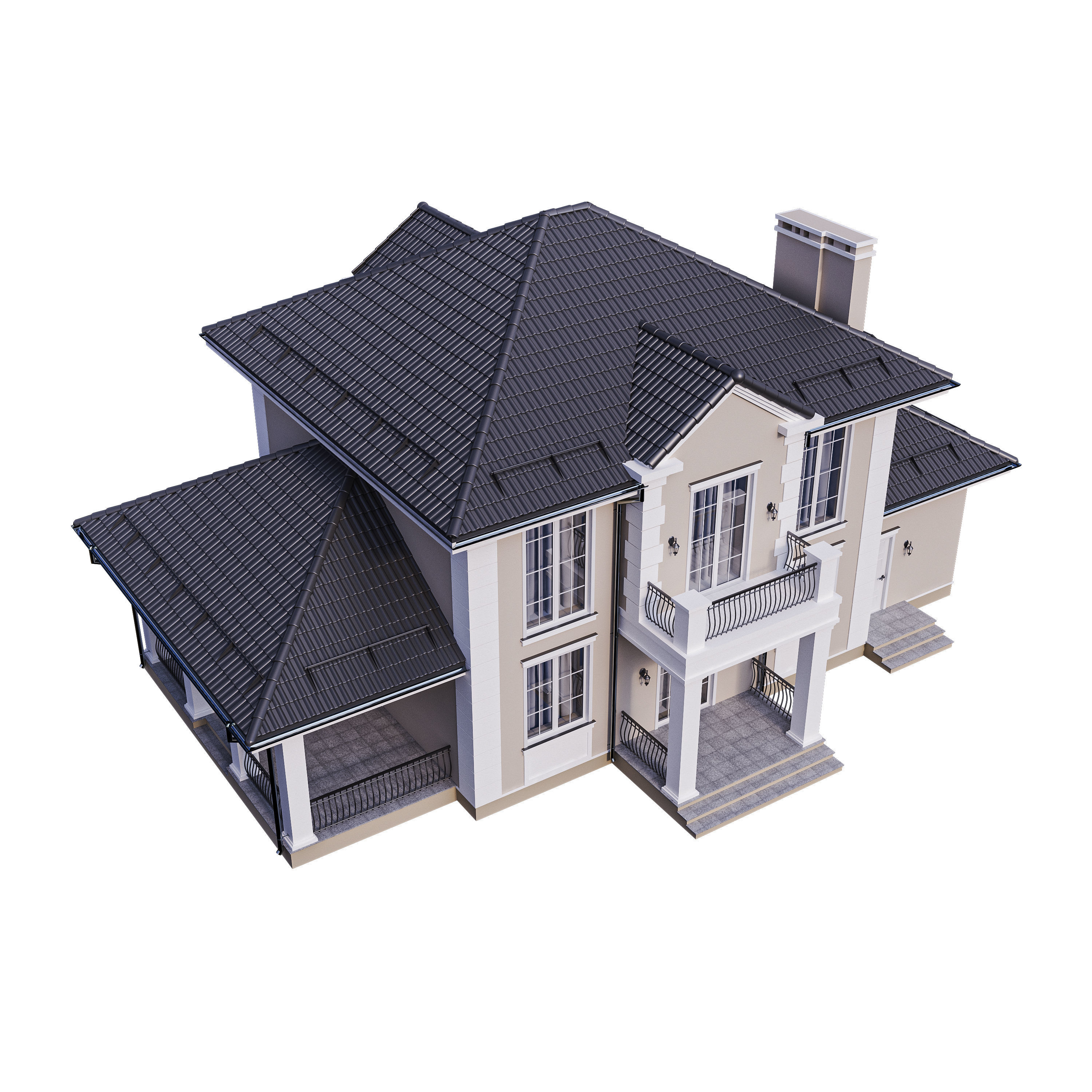 Villa 04 Classic Contenporary 3D model_9