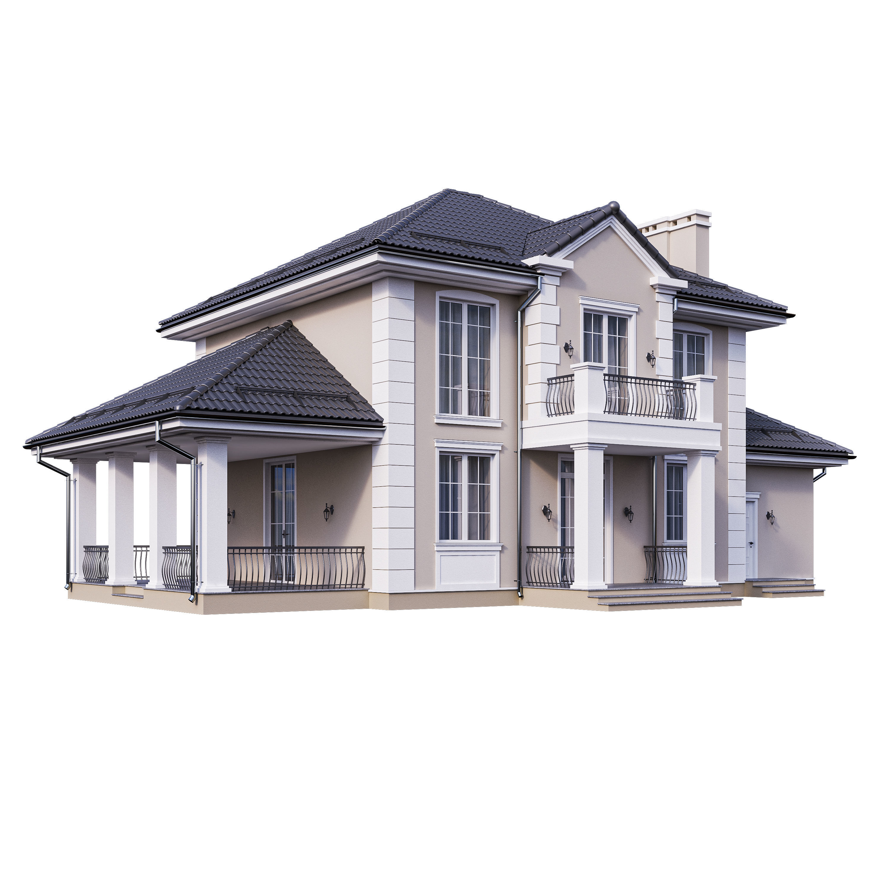 Villa 04 Classic Contenporary 3D model_1