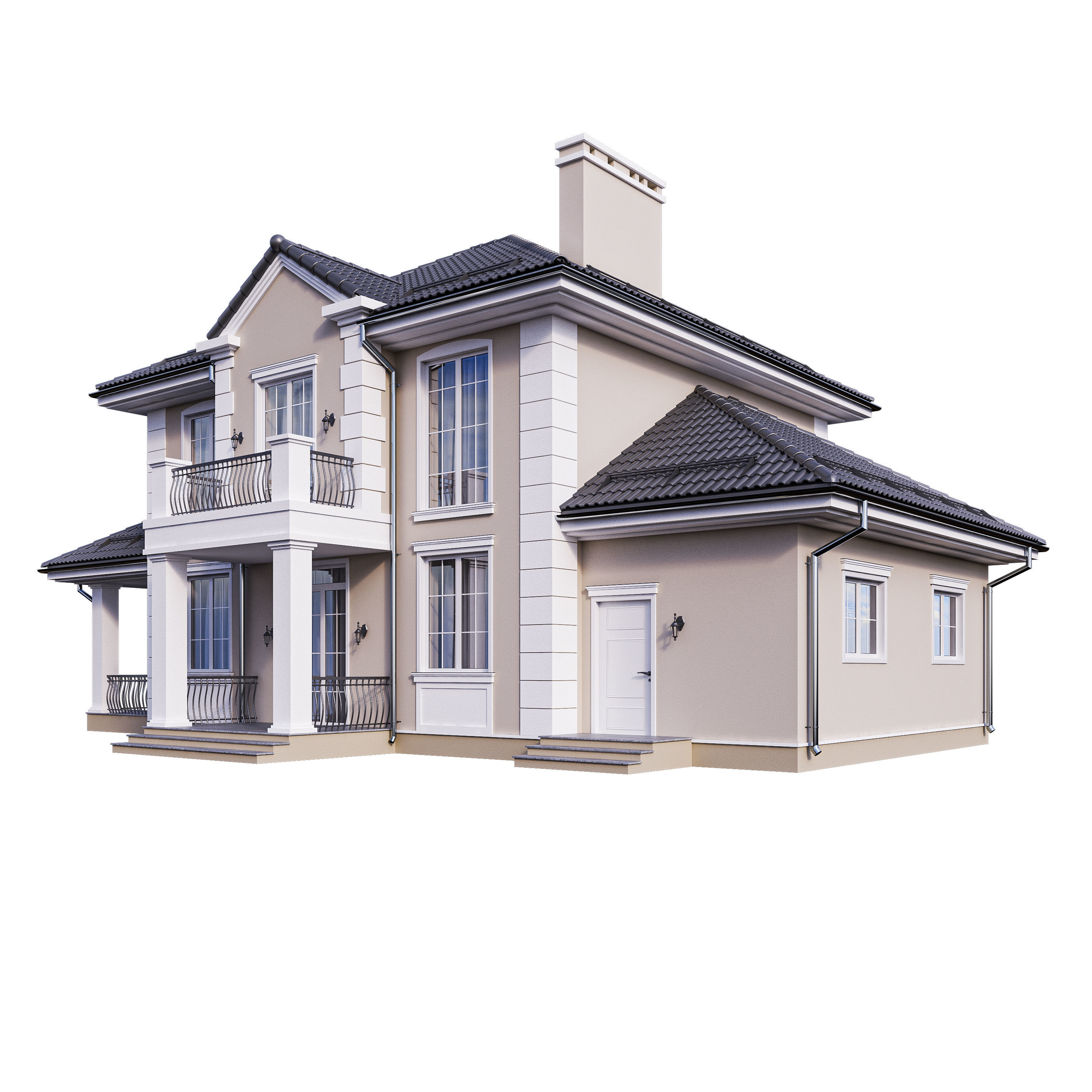 Villa 04 Classic Contenporary 3D model_3